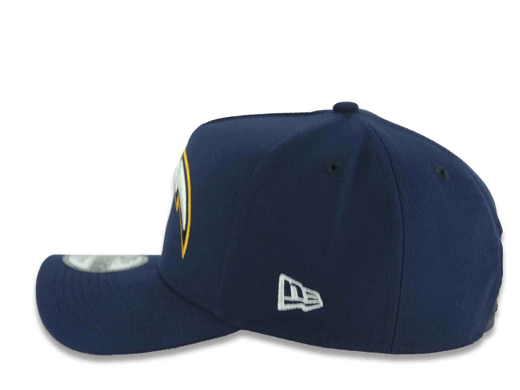 Los Angeles Chargers New Era NFL 9FORTY 940 Adjustable A-Frame Cap Hat Navy Blue Crown/Visor White/Navy Blue/Yellow Logo Gray UV