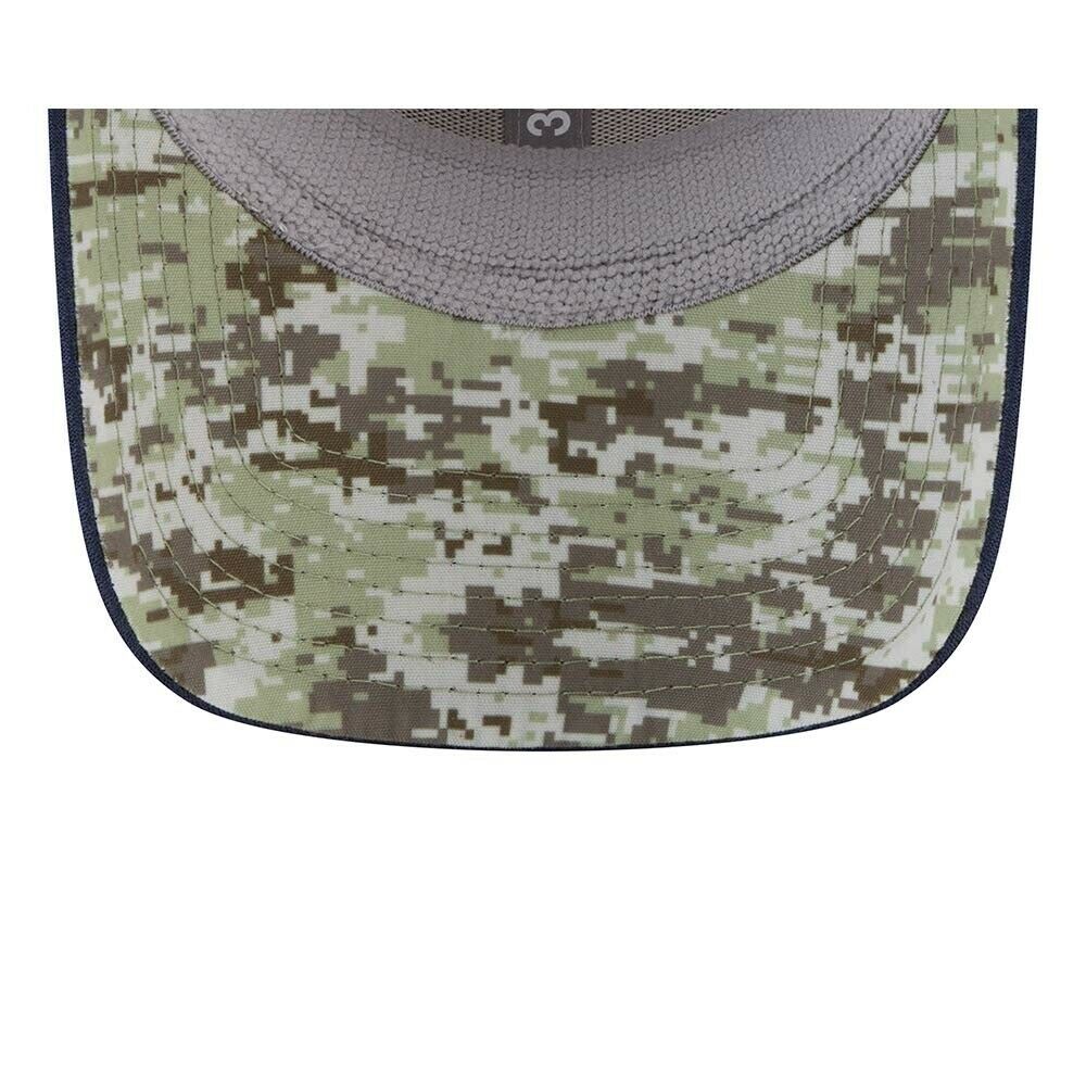 Dallas Cowboys New Era NFL 39THIRTY 3930 Flexfit 2017 Salute To Service Cap Hat Green Crown Navy Visor Team Color Logo Camo UV