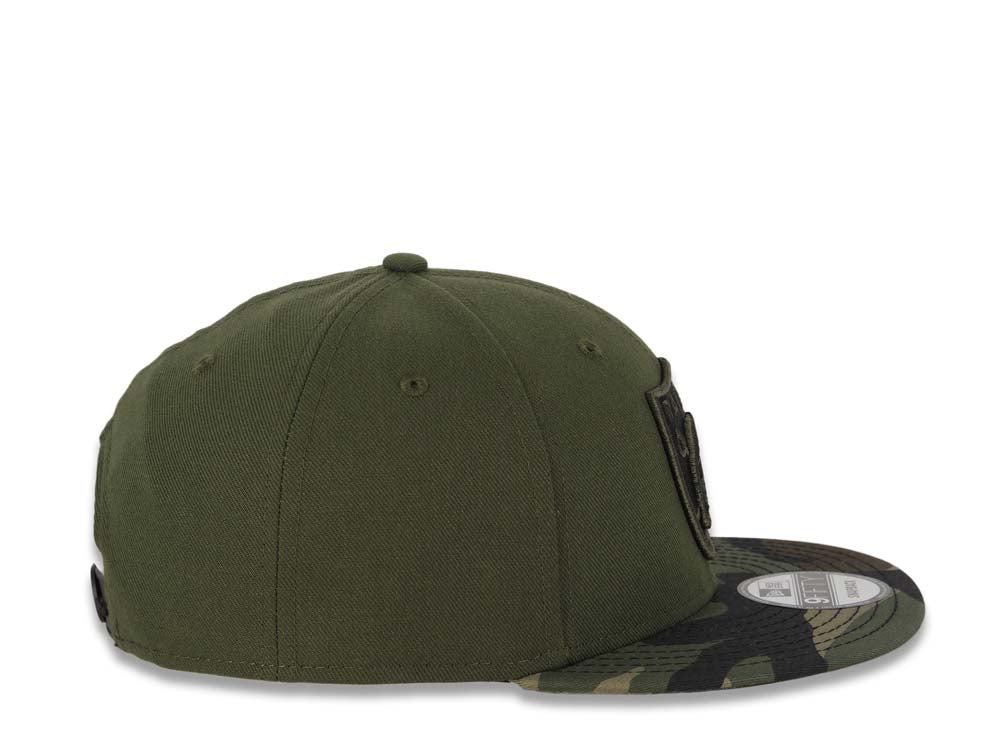 Raiders New Era NFL 9FIFTY 950 Snapback Cap Hat Olive Green Crown Camo Visor Black/Olive Green Logo