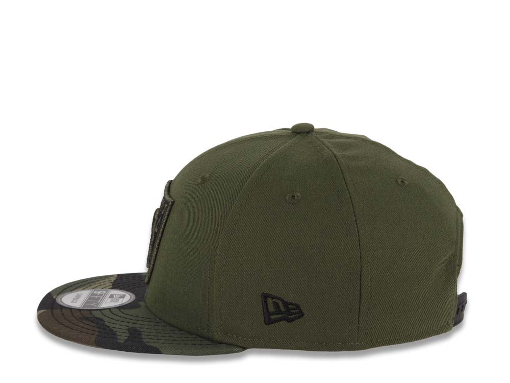 Raiders New Era NFL 9FIFTY 950 Snapback Cap Hat Olive Green Crown Camo Visor Black/Olive Green Logo