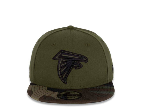 Atlanta Falcons New Era NFL 9FIFTY 950 Snapback Cap Hat Green Crown Camo Visor Green/Black Logo