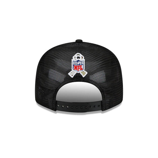 Los Angeles Rams New Era NFL 9FIFTY 950 Snapback 2021 Salute To Service Cap Hat Mesh Black Crown Camo Visor Patch Logo