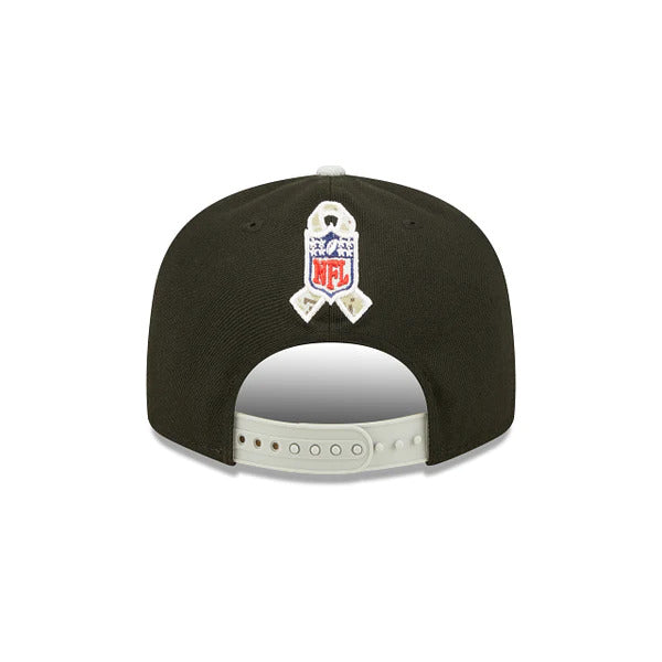 Las Vegas Raiders New Era 9FIFTY 950 Snapback Cap Hat Black Crown Gray Visor Camo Logo (2022 Salute To Service)
