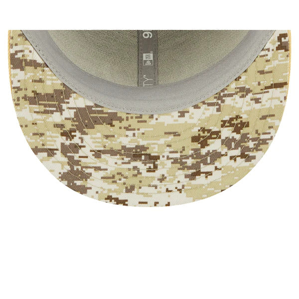 New Orleans Saints New Era NFL 9FIFTY 950 Snapback Cap Hat Black Crown Wheat Visor Camo Logo (2022 Salute To Service)