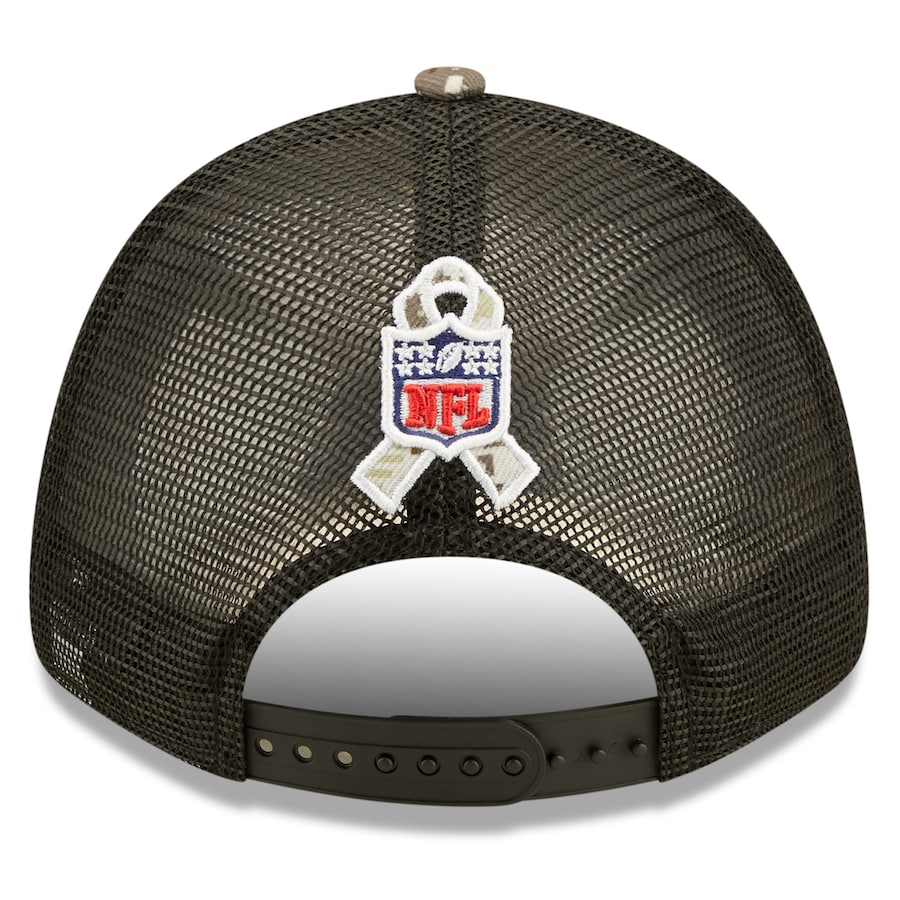 Las Vegas Raiders New Era 9FORTY 940 Adjustable Cap Hat Black Crown Camo Visor Team Color Logo (2022 Salute To Service)