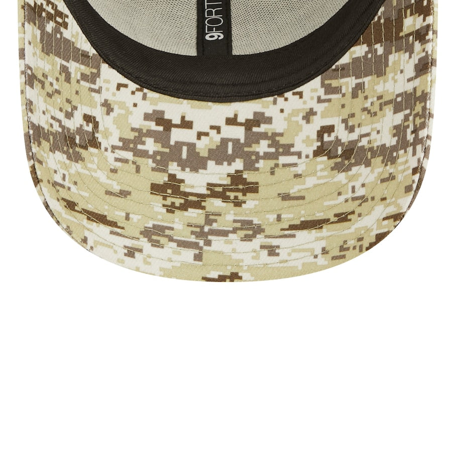 Las Vegas Raiders New Era 9FORTY 940 Adjustable Cap Hat Black Crown Camo Visor Team Color Logo (2022 Salute To Service)