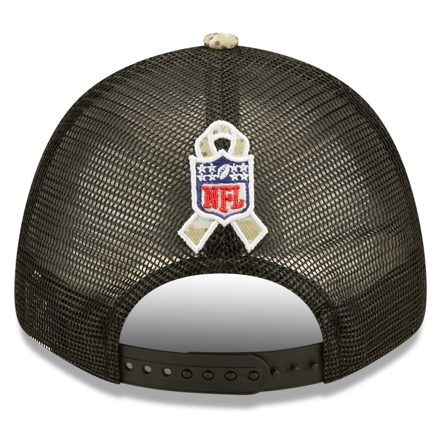Los Angeles Chargers New Era NFL 9FORTY 940 Adjustable Cap Hat Black Crown Camo Visor Team Color Logo (2022 Salute To Service)