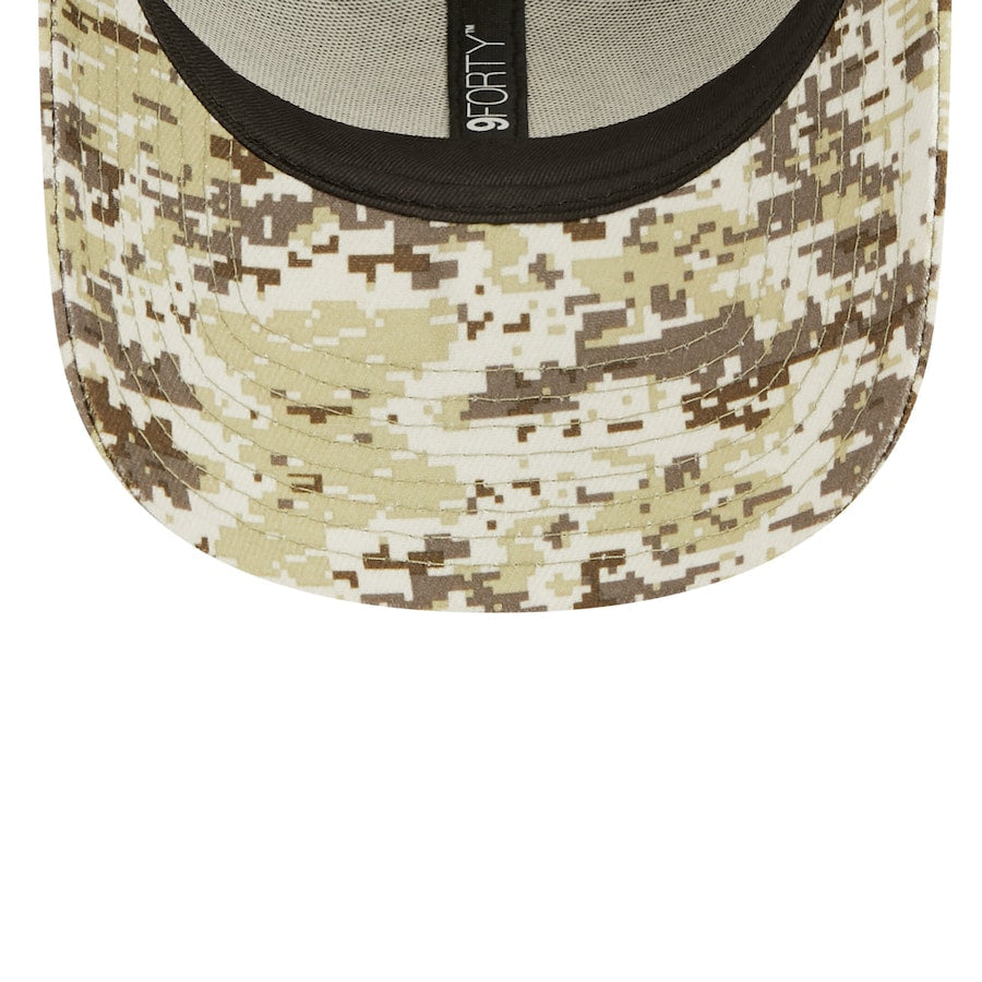 Los Angeles Chargers New Era NFL 9FORTY 940 Adjustable Cap Hat Black Crown Camo Visor Team Color Logo (2022 Salute To Service)