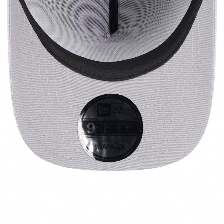 Las Vegas Raiders New Era NFL 9FIFTY 950 A-Frame Snapback Cap Hat Black Crown Gray Visor Team Color  with Text Logo (2025 Draft)