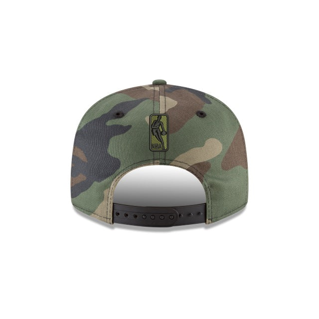 Golden State Warriors New Era NBA 9FIFTY 950 Snapback Cap Hat Camo Crown/Visor Black/Green Logo