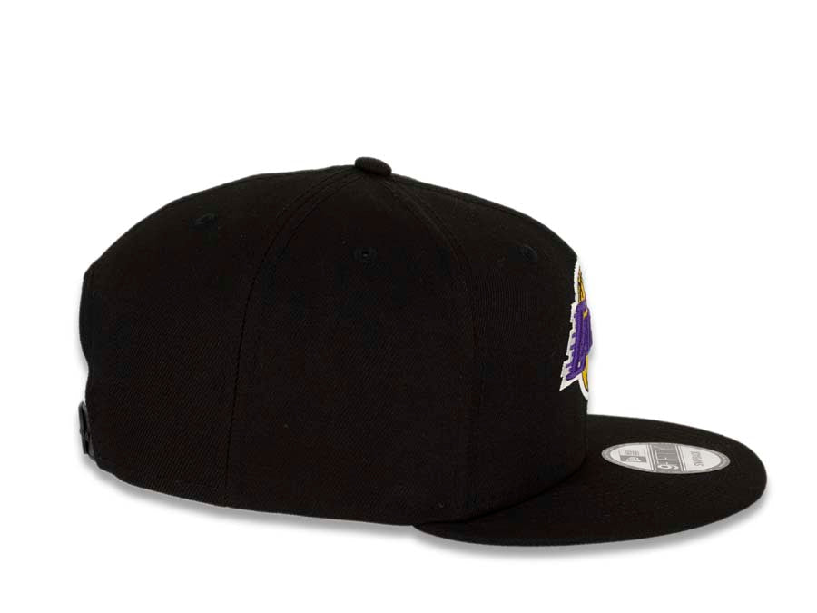 Los Angeles Lakers New Era NBA 9FIFTY 950 Snapback Cap Hat Black Crown/Visor Team Color Logo With Rose