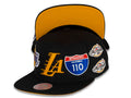 Los Angeles Lakers Mitchell & Ness NBA Snapback Cap Hat Black Crown/Visor Team Color Logo The Finals/Interstate Logo/Palm Tree Patches