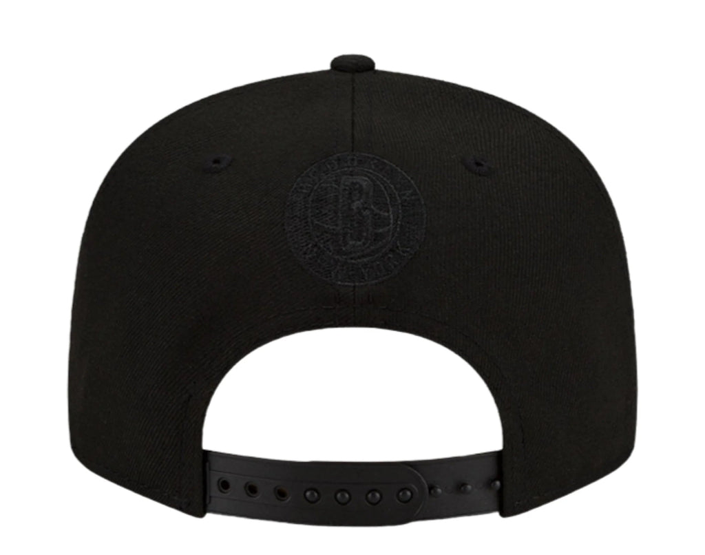 Brooklyn Nets New Era NBA 9FIFTY 950 Snapback Cap Hat Black Crown/Visor White With Flames Logo Sky Blue UV (Team Fire)