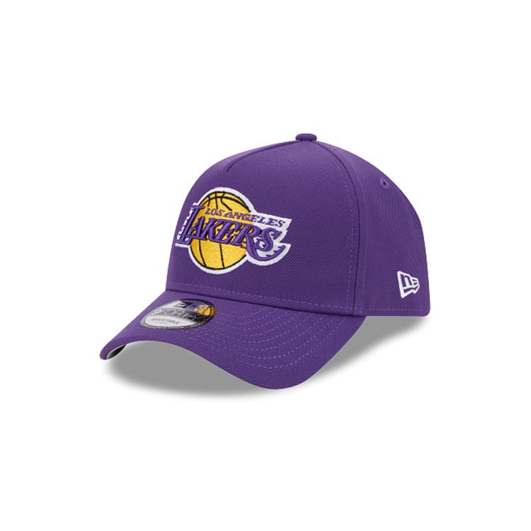 Los Angeles Lakers New Era NBA 9FORTY 940 Adjustable A-Frame Cap Hat Purple Crown/Visor Team Color Logo Gray UV
