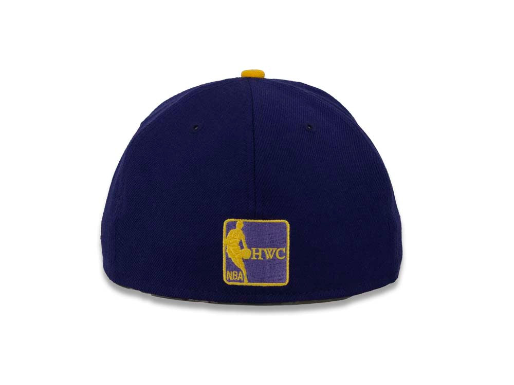 Los Angeles Lakers New Era NBA 59FIFTY 5950 Fitted Cap Hat Purple Crown Yello/Purple Camo Visor Team Color Logo