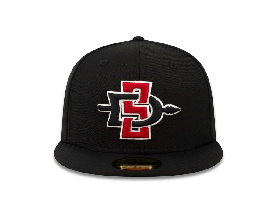 San Diego State Aztecs New Era College Fitted Cap Hat Black Crown/Visor Team Color Logo