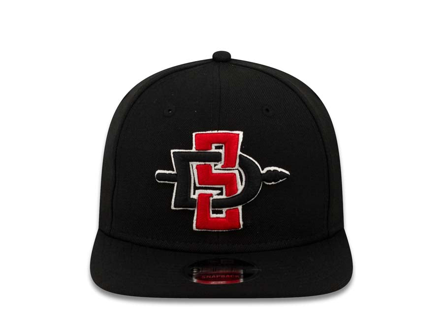San Diego State Aztecs New Era College 9FIFTY 950 Original Fit Snapback Cap Hat Black Crown/Visor Team Color Logo