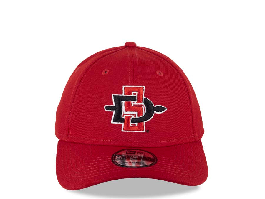 San Diego State Aztecs SDSU NCAA New Era 9FORTY 940 Adjustable Cap Hat Red Crown/Visor Team Color Logo