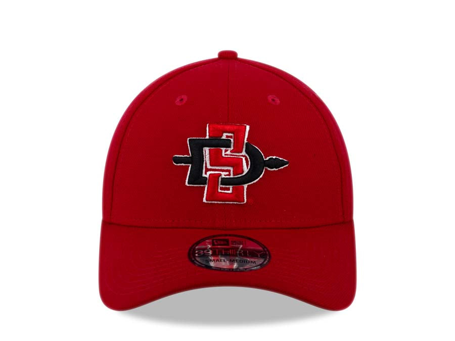 San Diego State Aztecs New Era College 39THIRTY 3930 Flexfit Cap Hat Red Crown/Visor Team Color Logo