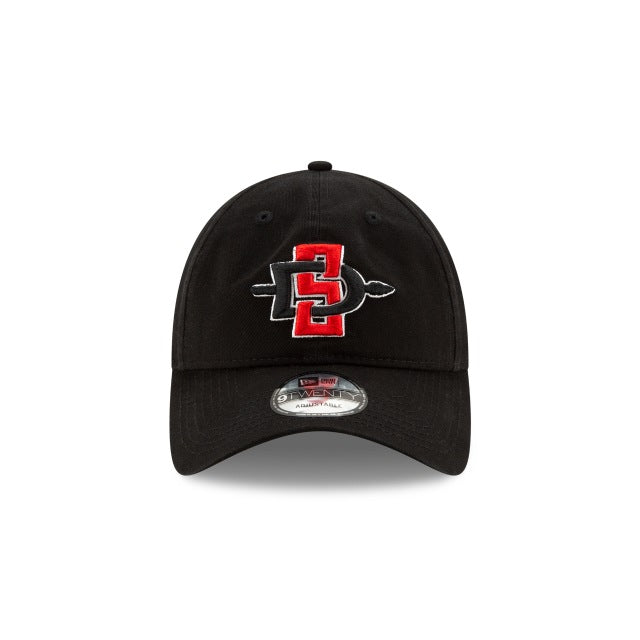 San Diego State Aztecs New Era College 9TWENTY 920 Adjustable Cap Hat Black Crown/Visor Team Color Logo