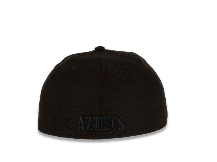 San Diego State Aztecs New Era College 59FIFTY 5950 Fitted Cap Hat Black Crown/Visor Black Logo (All Black/Black On Black)