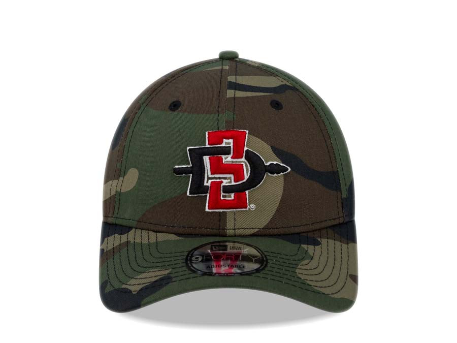 San Diego State Aztecs New Era College 9FORTY 940 Adjustable Cap Hat Camo Crown/Visor Team Color Logo