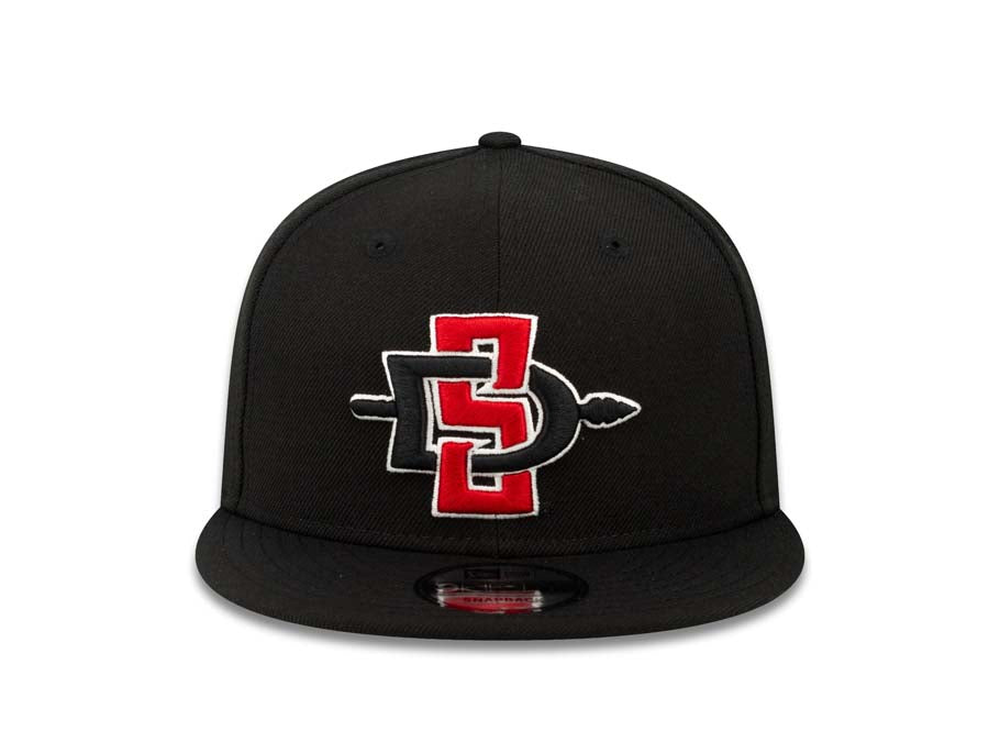 San Diego State Aztecs New Era College 9FIFTY 950 Snapback Cap Hat Black Crown/Visor Team Color Logo Gray UV