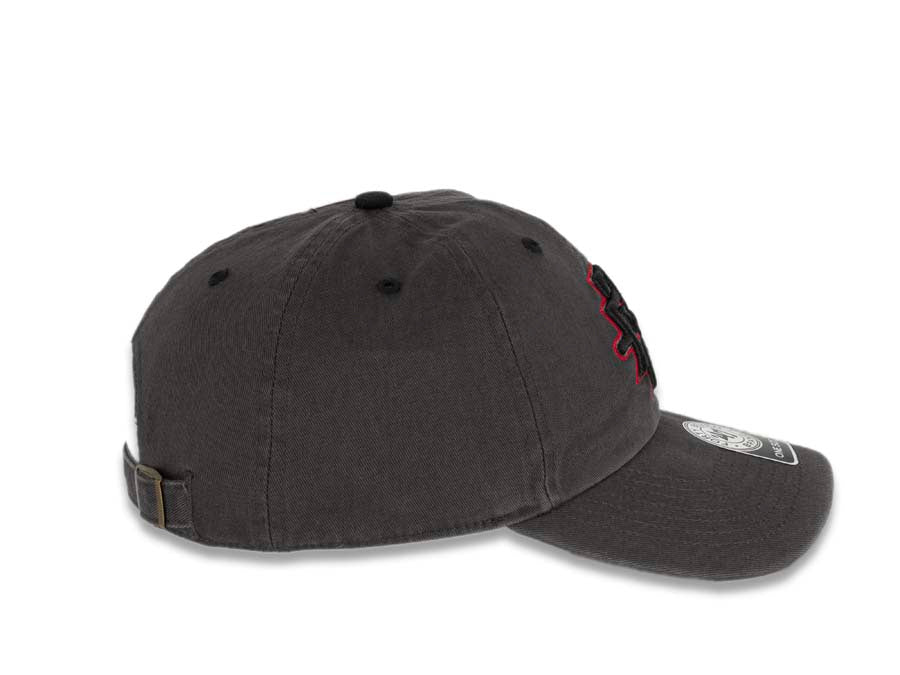San Diego State Aztecs '47 Brand College Ice Clean Up Adjustable Cap Hat Dark Gray Crown/Visor Black/Red Logo