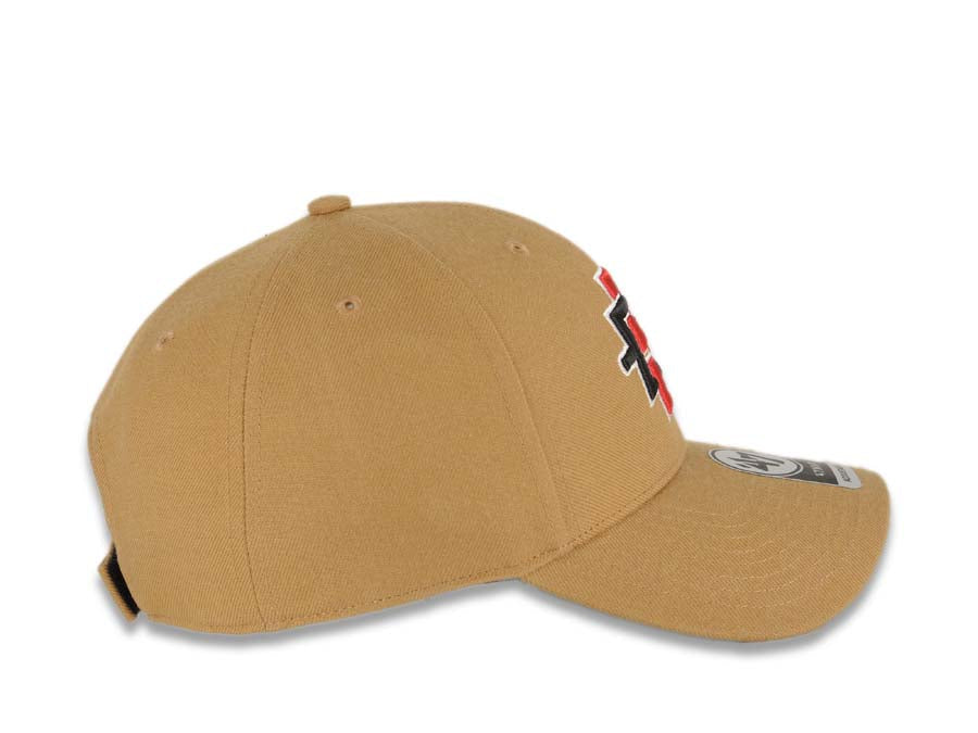 San Diego State Aztecs '47 Brand  NCAA MVP Adjustable Cap Hat Wheat Crown/Visor Red/Black/White Team Color Logo Gray UV