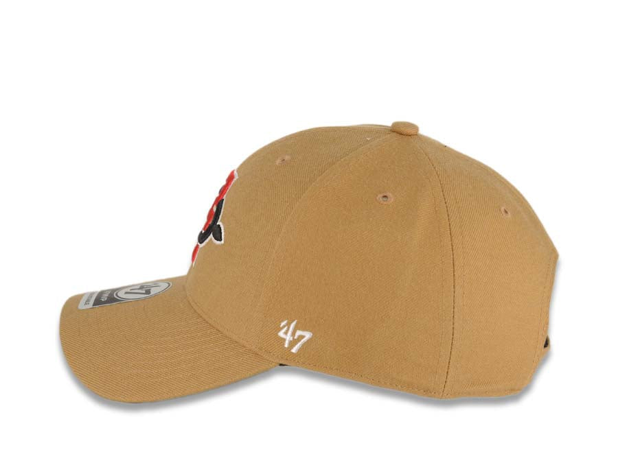 San Diego State Aztecs '47 Brand  NCAA MVP Adjustable Cap Hat Wheat Crown/Visor Red/Black/White Team Color Logo Gray UV