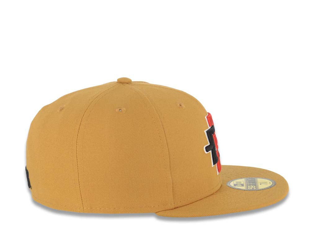 San Diego State Aztecs New Era NCAA 59FIFTY 5950 Fitted Cap Hat Tan Crown/Visor Team Color Logo Gray UV
