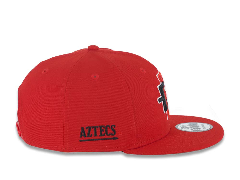 San Diego State Aztecs New Era NCAA 9FIFTY 950 Snapback Cap Hat Red Crown/Visor Team Color Logo Aztecs Side Patch Gray UV