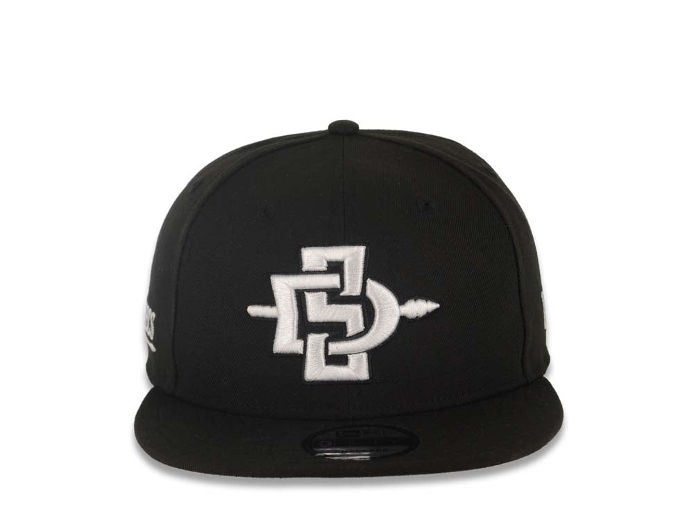 San Diego State Aztecs New Era NCAA 9FIFTY 950 Snapback Cap Hat Black Crown/Visor White Logo Aztecs Side Patch