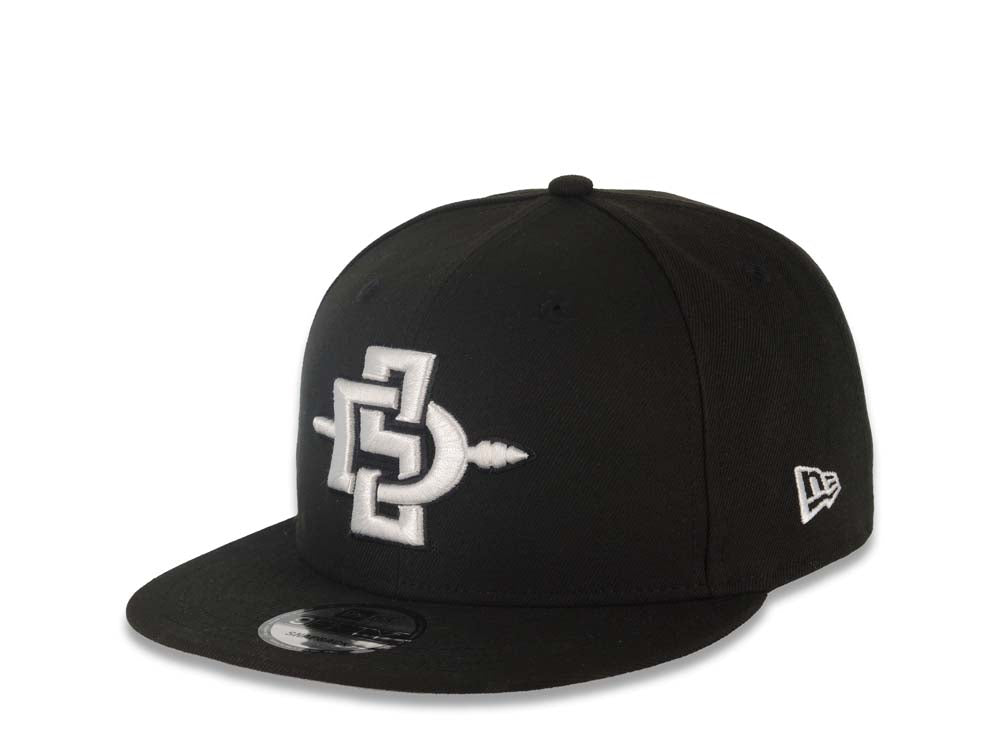 San Diego State Aztecs New Era NCAA 9FIFTY 950 Snapback Cap Hat Black Crown/Visor White Logo Aztecs Side Patch