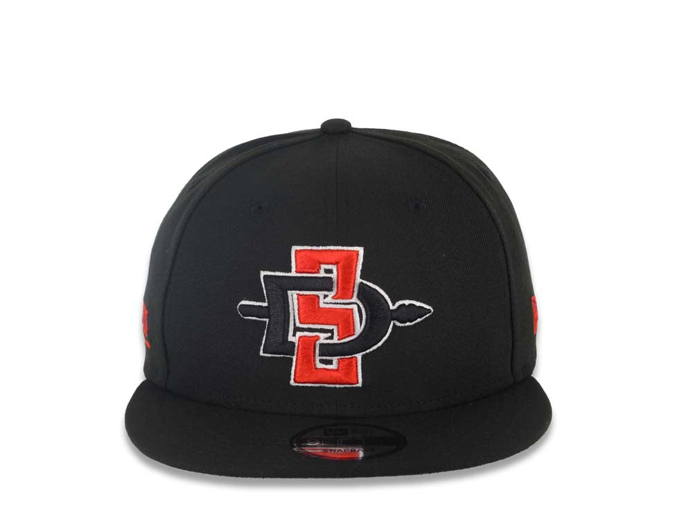 (Youth) San Diego State Aztecs New Era NCAA 9FIFTY 950 Kid Snapback Cap Hat Black Crown/Visor Team Color Logo