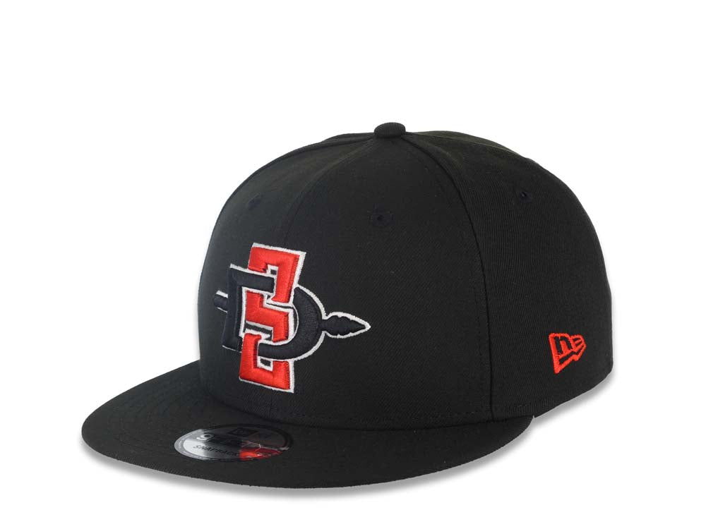 (Youth) San Diego State Aztecs New Era NCAA 9FIFTY 950 Kid Snapback Cap Hat Black Crown/Visor Team Color Logo