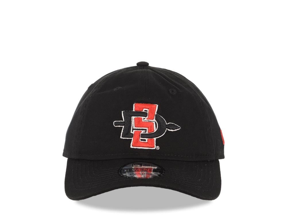 San Diego State Aztecs New Era NCAA 9TWENTY 920 Adjustable Cap Hat Black Crown/Visor Red/Black Logo