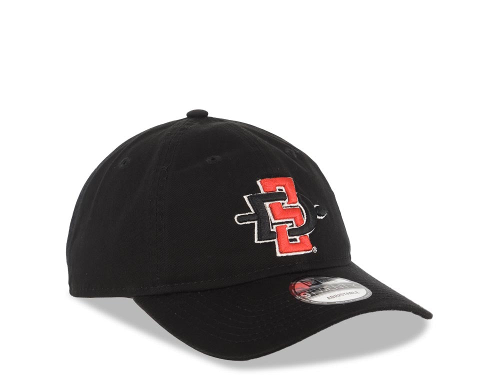 San Diego State Aztecs New Era NCAA 9TWENTY 920 Adjustable Cap Hat Black Crown/Visor Red/Black Logo