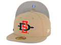 San Diego State Aztecs New Era NCAA 59FIFTY 5950 Fitted Cap Hat Khaki Crown/Visor Team Color Logo