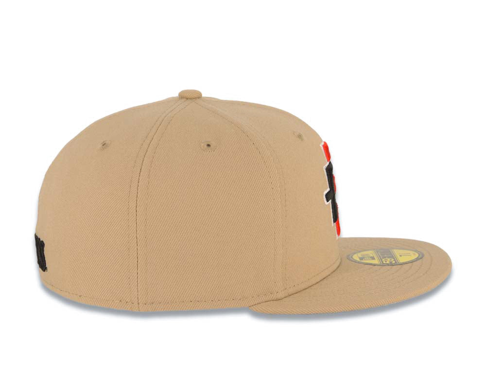 San Diego State Aztecs New Era NCAA 59FIFTY 5950 Fitted Cap Hat Khaki Crown/Visor Team Color Logo