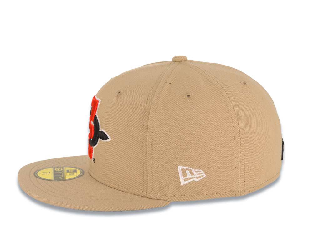 San Diego State Aztecs New Era NCAA 59FIFTY 5950 Fitted Cap Hat Khaki Crown/Visor Team Color Logo