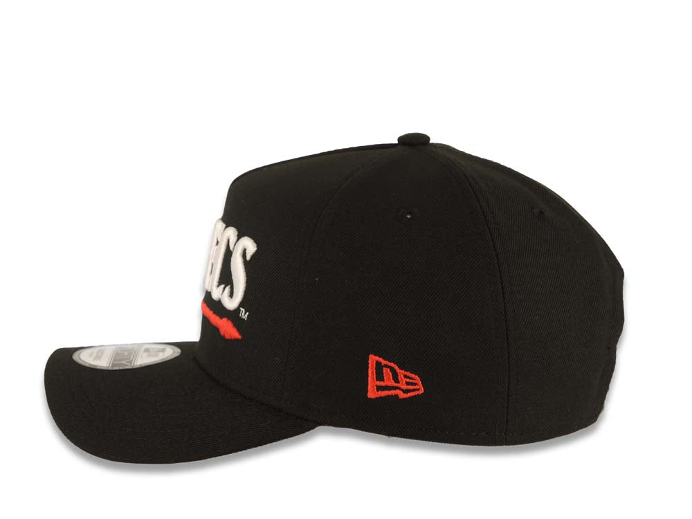 San Diego State Aztecs New Era NCAA 9FORTY 940 Adjustable A-Frame Cap Hat Black Crown/Visor White/Red Logo Aztec Calendar Side Patch Gray UV