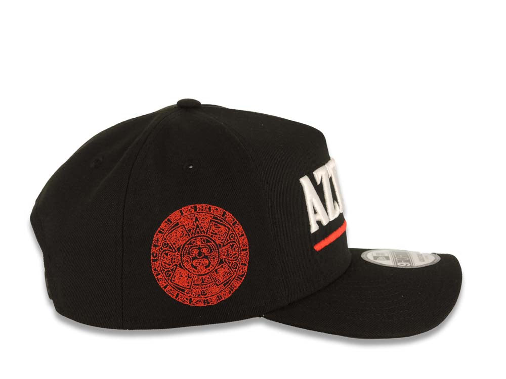 San Diego State Aztecs New Era NCAA 9FORTY 940 Adjustable A-Frame Cap Hat Black Crown/Visor White/Red Logo Aztec Calendar Side Patch Gray UV
