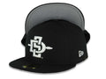 San Diego State Aztecs New Era NCAA 59FIFTY 5950 Fitted Cap Hat Black Crown/Visor White Logo Gray UV