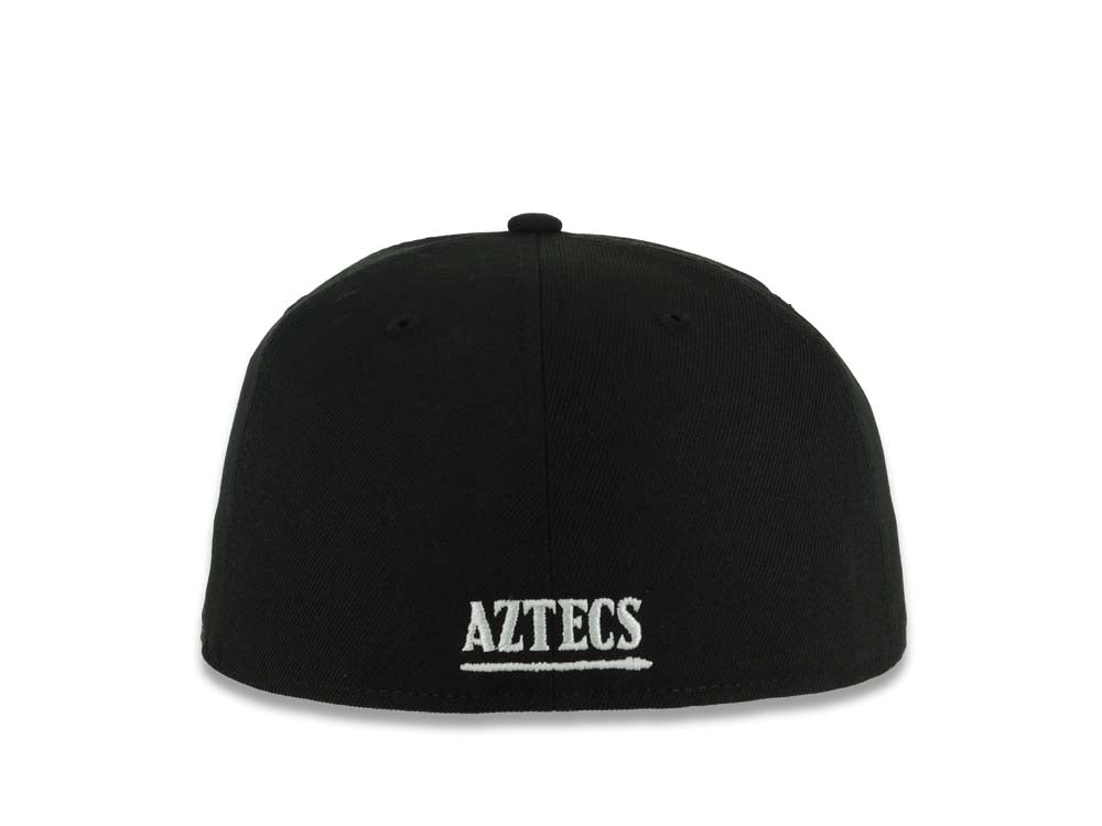 San Diego State Aztecs New Era NCAA 59FIFTY 5950 Fitted Cap Hat Black Crown/Visor White Logo Gray UV