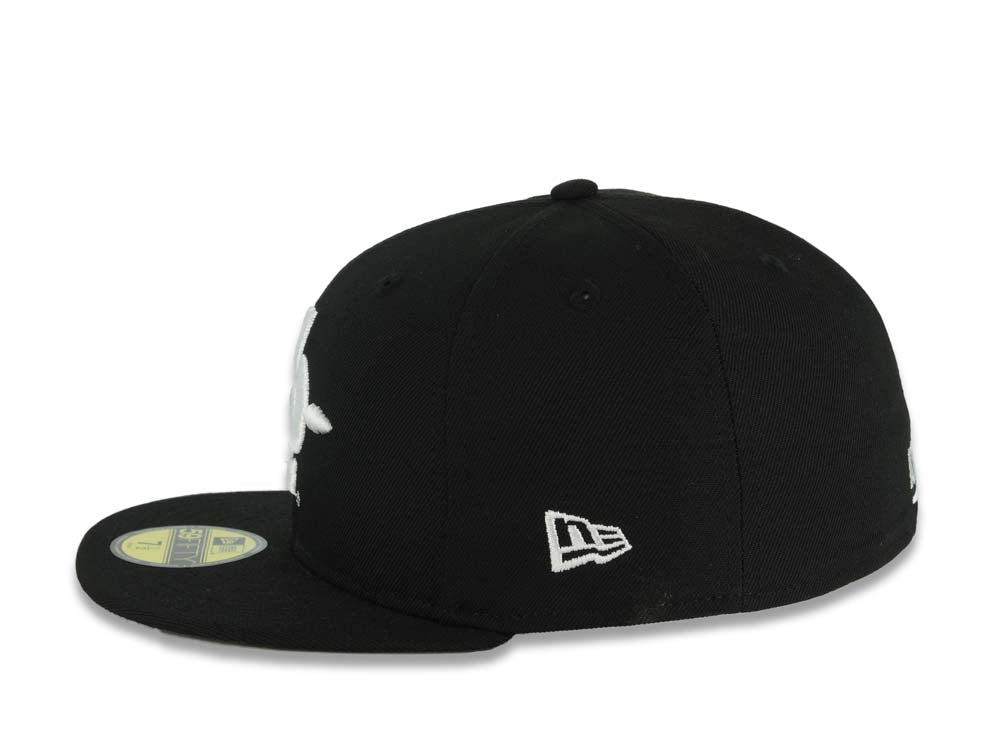 San Diego State Aztecs New Era NCAA 59FIFTY 5950 Fitted Cap Hat Black Crown/Visor White Logo Gray UV