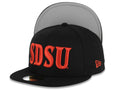San Diego State Aztecs New Era NCAA 59FIFTY 5950 Fitted Cap Hat Black Crown/Visor Red Text/Script Logo Gray UV