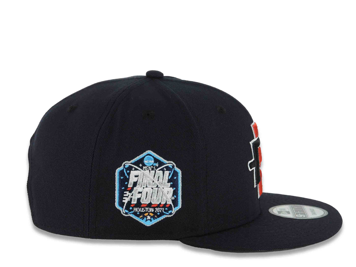 San Diego State Aztecs New Era NCAA 9FIFTY 950 Snapback Cap Hat Black Crown/Visor Team Color Logo 2023 Final Four Houston Side Patch Gray UV