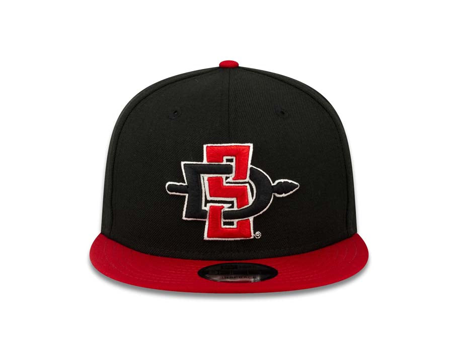 San Diego State Aztecs New Era College 9FIFTY 950 Snapback Cap Hat Black Crown Red Visor Team Color Logo