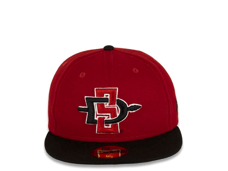 San Diego State Aztecs New Era College 59FIFTY 5950 Fitted Cap Hat Red Crown Black Visor Team Color Logo